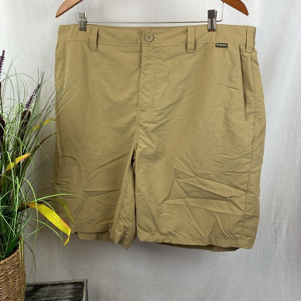 Simms Men's Cork Tan Chino Superlight Fishing Sport Bermuda Shorts 40